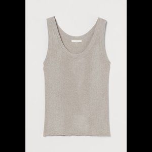 H&M Rib-knit Tank Top in Light Taupe size M